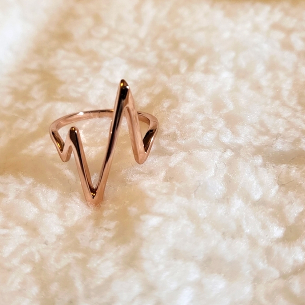 Heartbeat rosegold ring